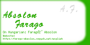 absolon farago business card